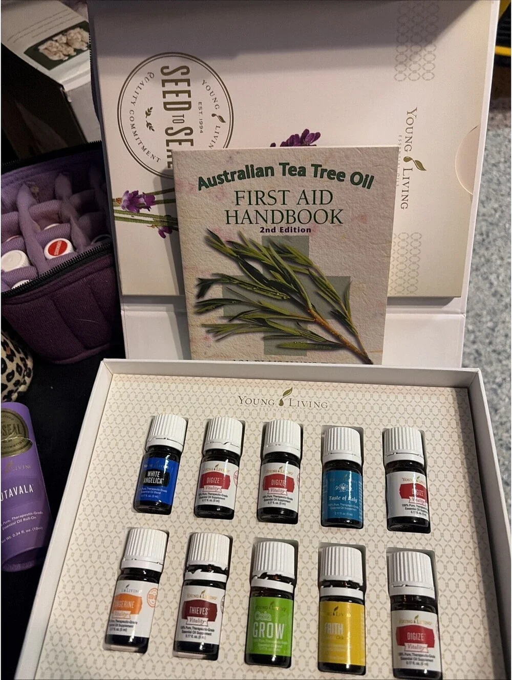 Lot Of Young Living Essential Oils Bottles w/ Cases Some New / Used - Lot Of 60
